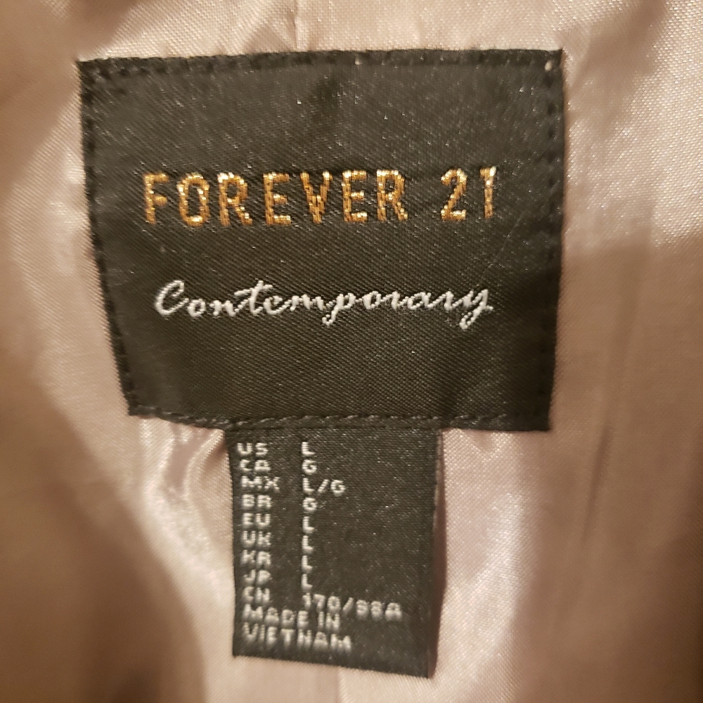 Forever 21 Gray Plaid Contemporary Blazer. Size Large Women. - Picture 5 of 9